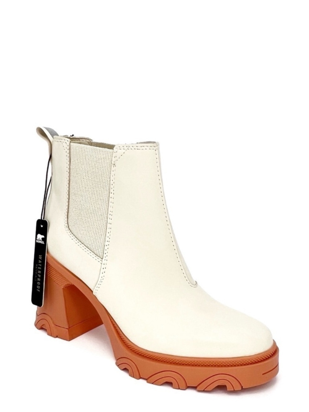 Sorel Brex Waterproof Chelsea Ankle Boots Size 7.5 Platform Pink Cream New NWT